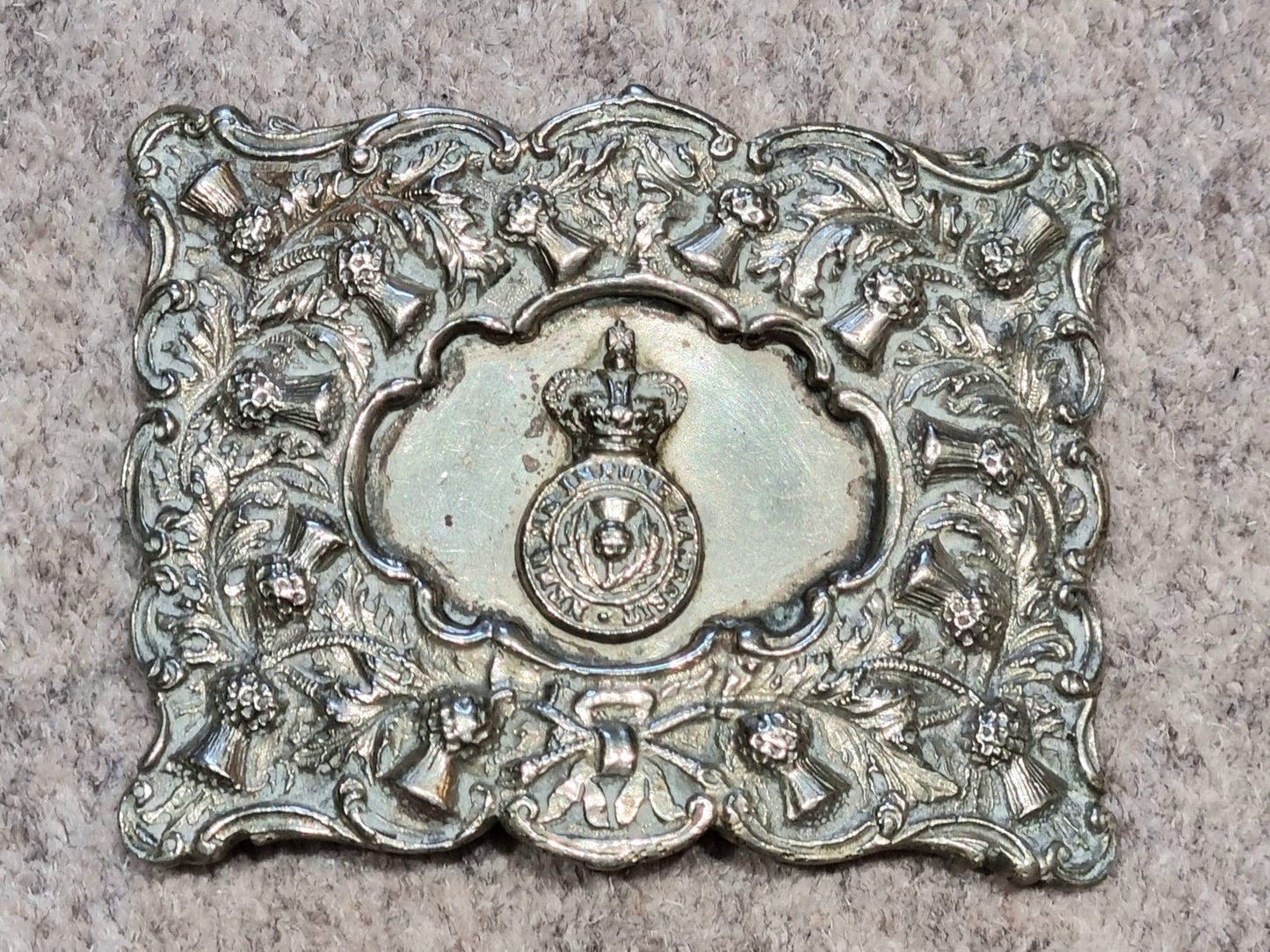 SOLD! Victorian Royal Scots Greys (2nd Dragoons) Piper’s Full Dress Belt Buckle