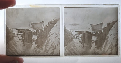 Unpublished Military Amateur WW1 Glass Stereoview Collection- 133 Slides