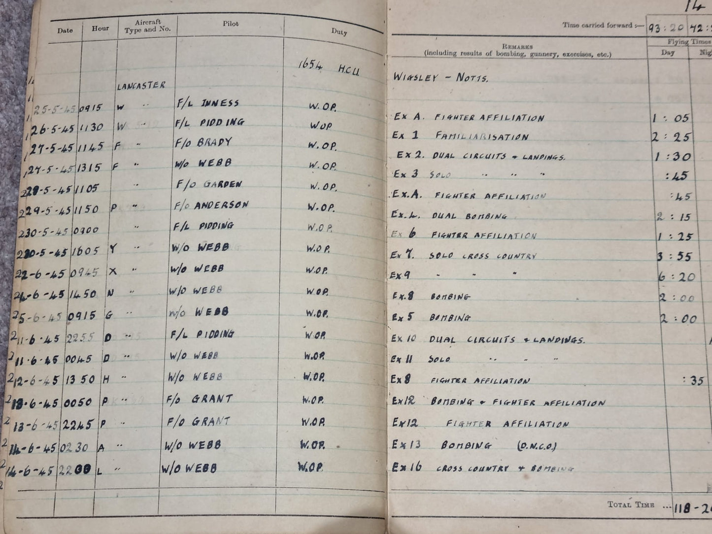 SOLD! WW2 RAF Flying Log Book and Medal Set to Wireless Operator J R Campbell