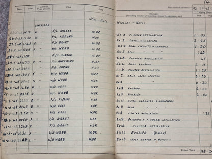 SOLD! WW2 RAF Flying Log Book and Medal Set to Wireless Operator J R Campbell