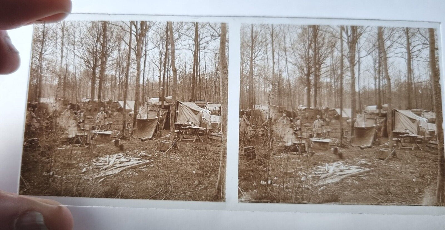 Unpublished Military Amateur WW1 Glass Stereoview Collection- 133 Slides