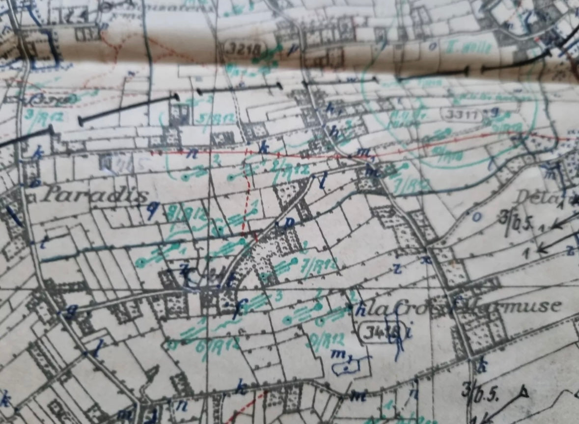 WW1 German 6th Army IX RAK Trench Map Bethune area 9 July 18
