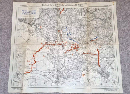 Fascinating WW2 German Blitzkrieg Planning Map, of WW1 Ardennes Positions, Produced January 1939