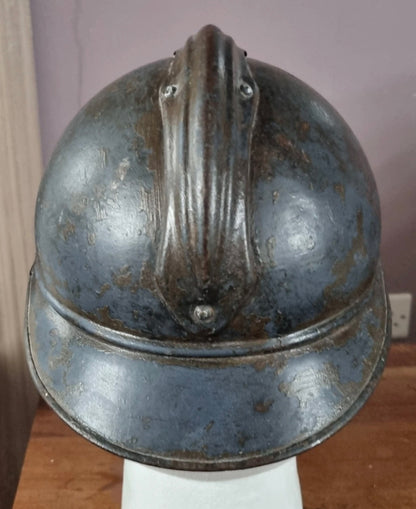 SOLD! WW1 Colonial French Infantry M15 ‘Adrian’ Helmet Shell, With Officer’s Named Veterans Plate