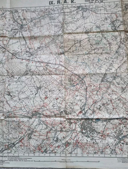WW1 German 6th Army IX RAK Trench Map Bethune area 9 July 18