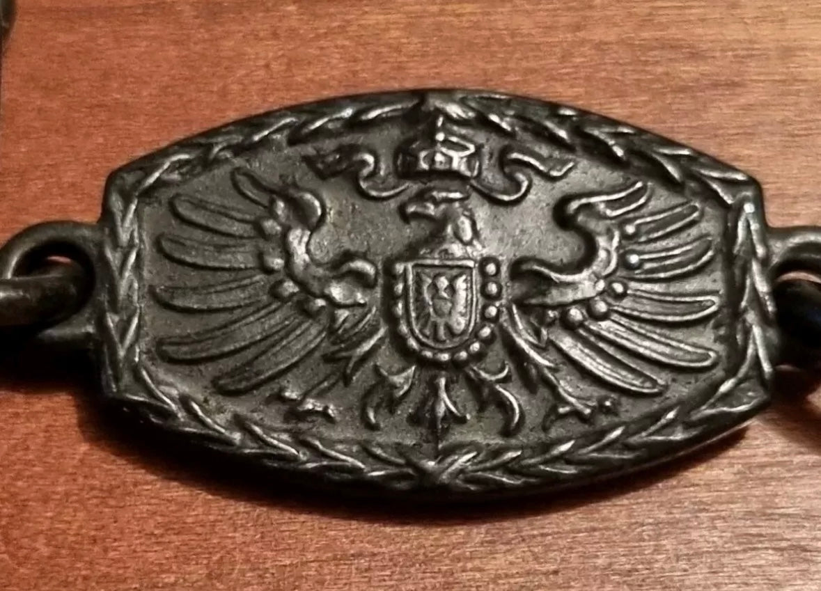 SOLD! WWI Imperial German Iron Watch Chain 'Gold Zur Wehr Eisen Zur Ehr'