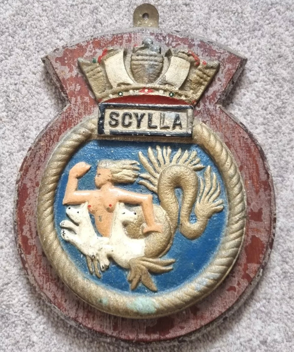 SOLD! WW2 Royal Navy, HMS Scylla Metal Plaque