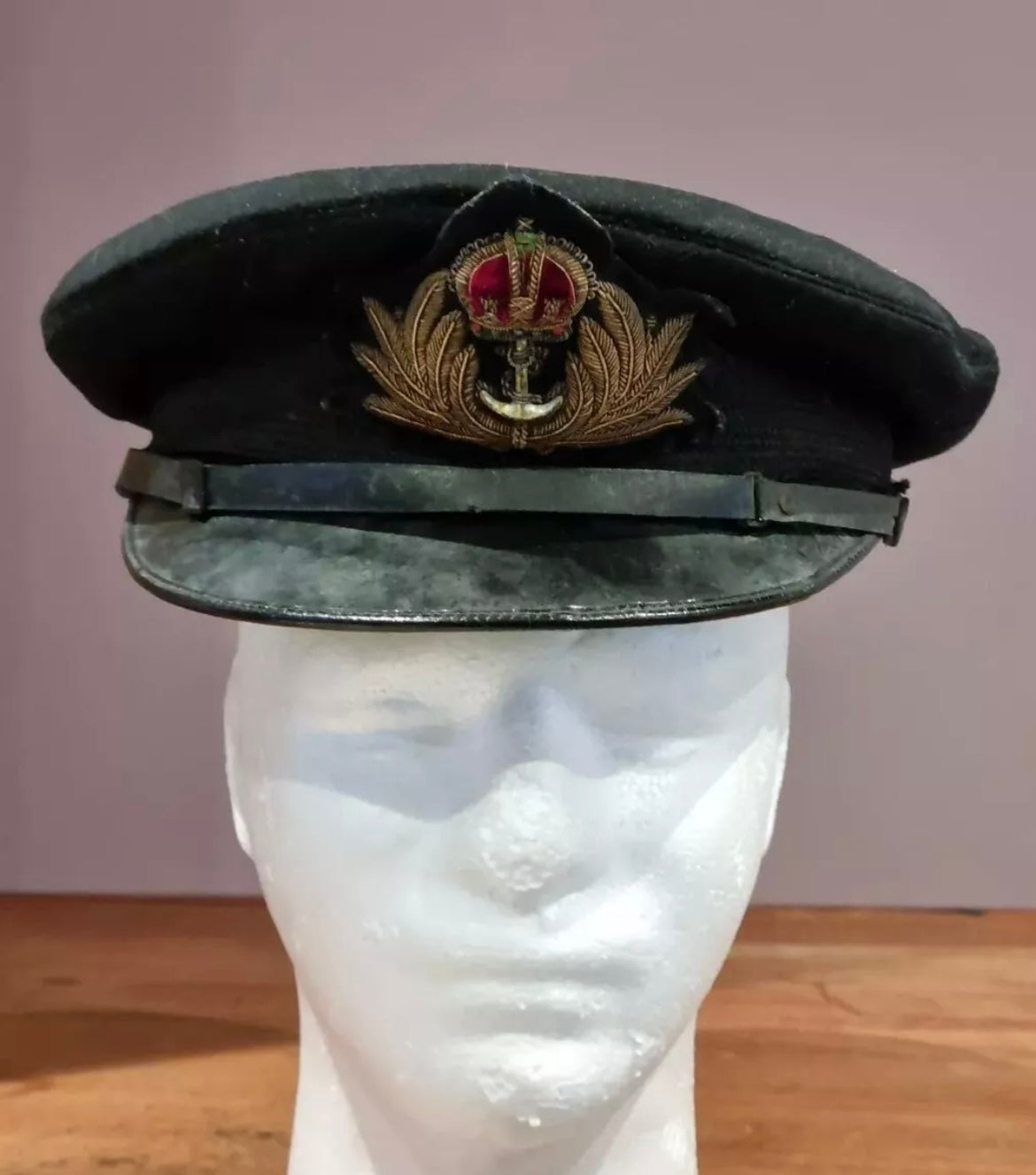 SOLD! WW2 Royal Navy Visor Cap with Cover