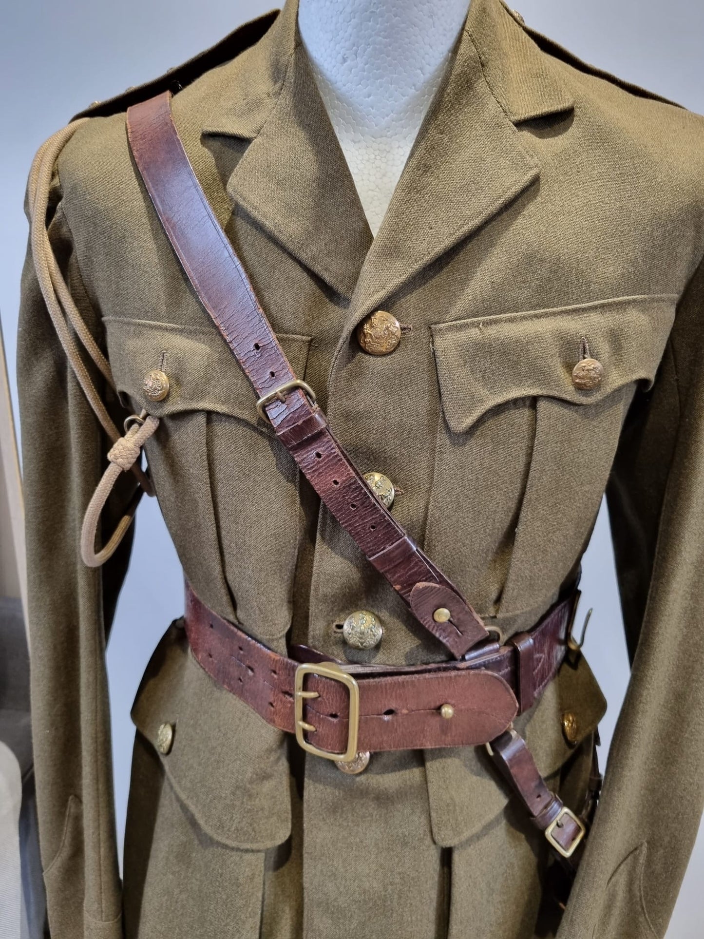 SOLD! WW2 British Army Captain’s Jacket and Sam Browne Belt, Dated 1939