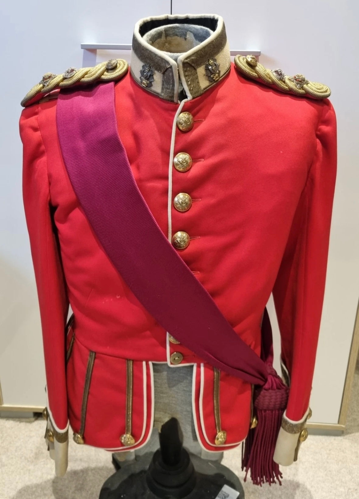 SOLD! Pre-WW1 (Edwardian) Highland Light Infantry Lieutenant Colonel’s Doublet & Burgundy Sash.