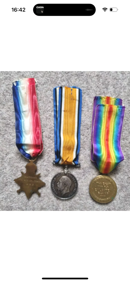 SOLD! WW1 British Medal Trio to 2nd Lieutenant Hubert Victor Goldthorp- Army Service Corps, Royal Engineers, Royal Garrison Artillery