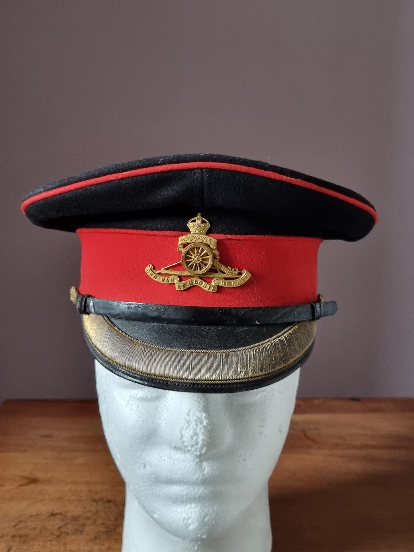 SOLD! Pre WW1 (Edwardian/Victorian) Royal Artillery Major’s Visor Cap and Tin