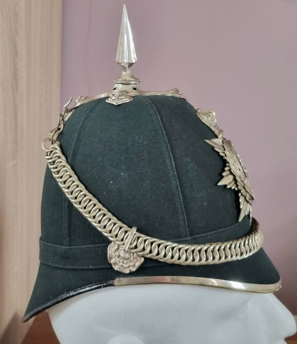 SOLD! Victorian Royal South Gloucestershire Regiment Officer’s Home Service Helmet