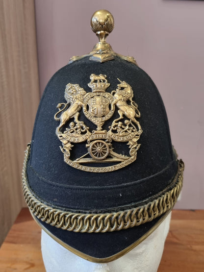 SOLD! Victorian Royal Artillery Officer’s Home Service Helmet and Tin