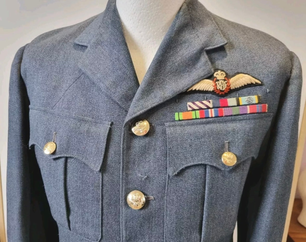 SOLD! 1950s RAF Tunic named to Squadron Leader John Anthony Logan (Jack) Currie DFC