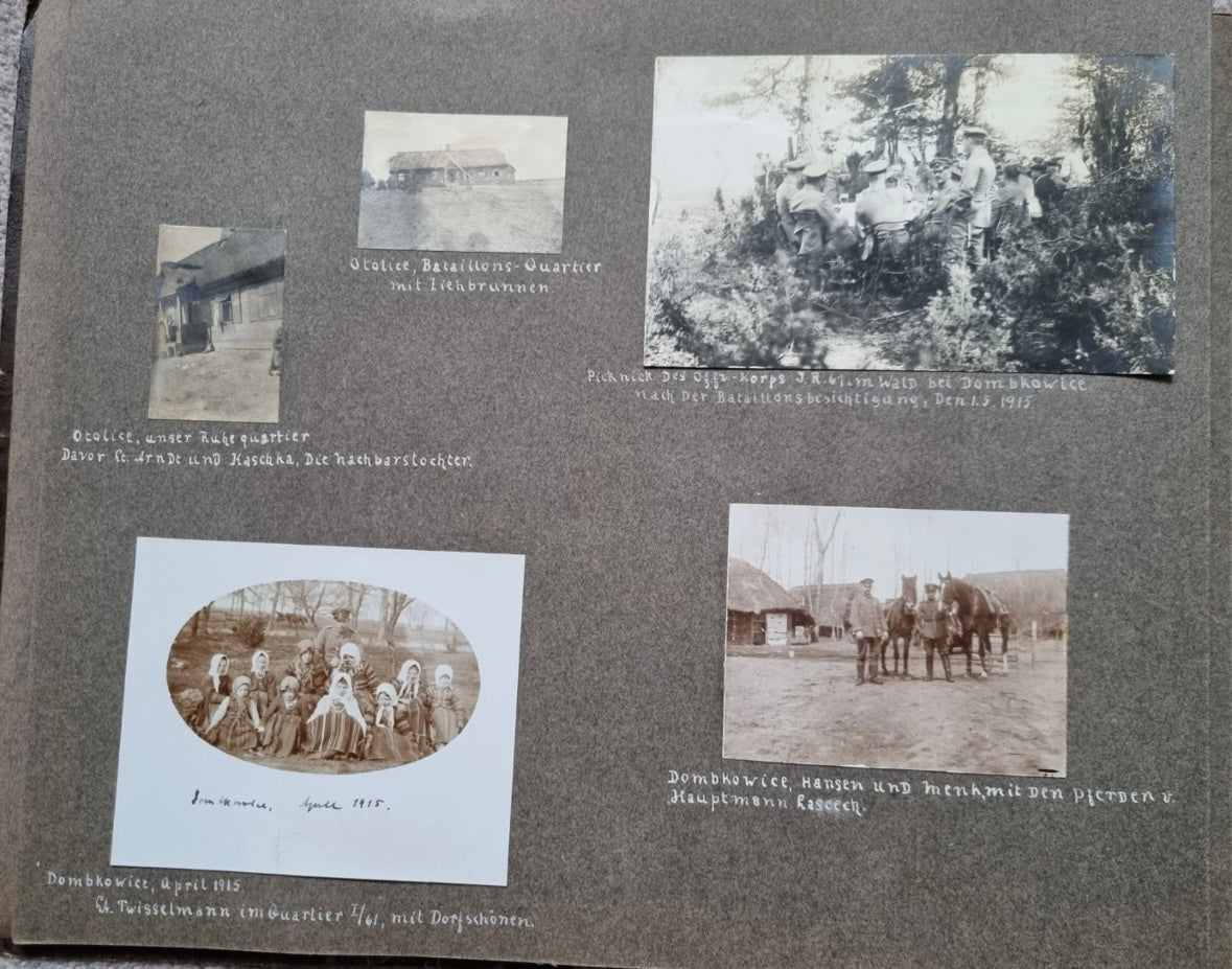 SOLD! Rare WW1 1915 German Eastern Front Photo Album 146 Photos + Ausweis