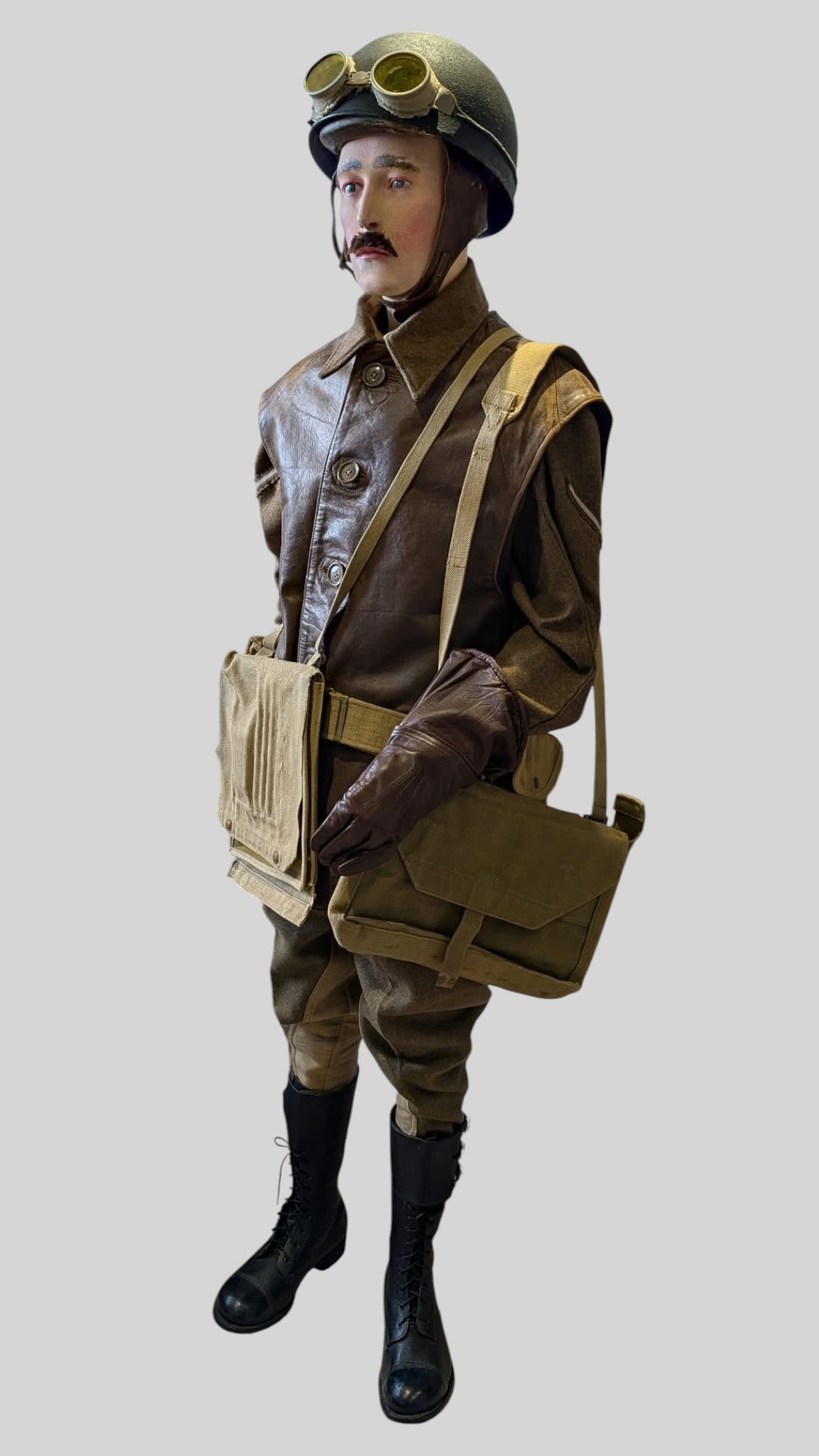 WW2 British Army Dispatch Rider Uniform Webbing Equipment Helmet Set