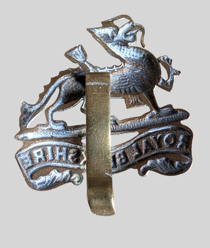 Royal Berkshire Brass Cap Badge - Heavily Polished