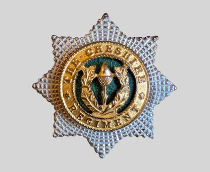 Cheshire Regiment Officer's Silver & Gilt Small Size Cap Badge