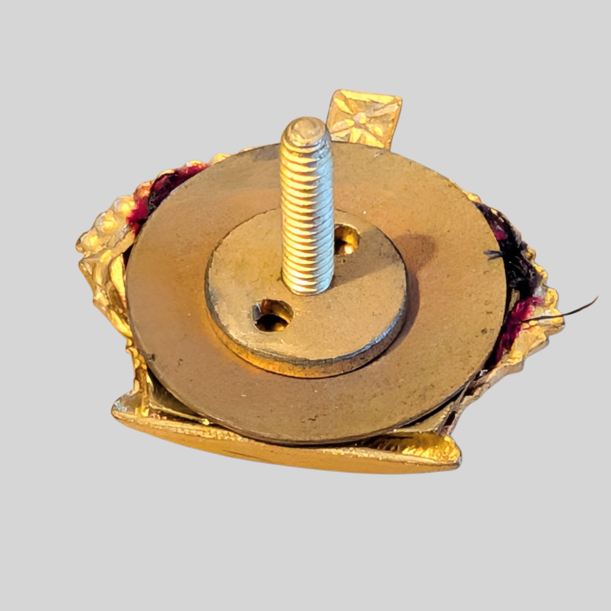 Lovely Gilt & Velvet Kings Crown Screwback Rank Crown