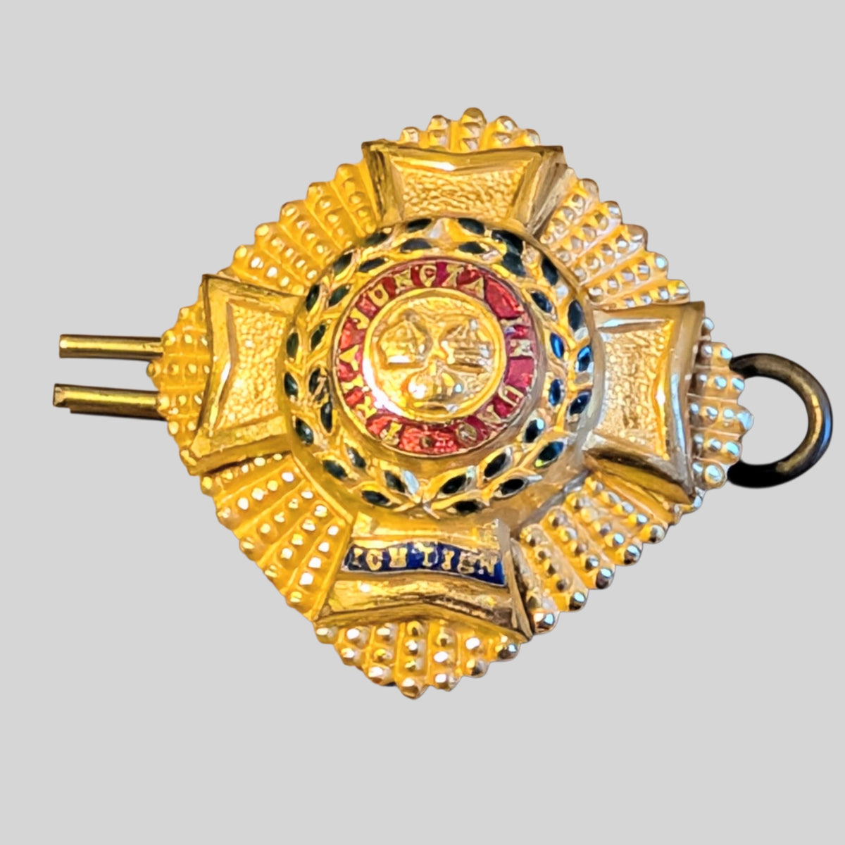 Lovely Original Gilt & Enamel Eversleigh Star Solid Rank Pip