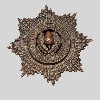 Cheshire Regiment Officer's Bronze Cap Badge Post 1922