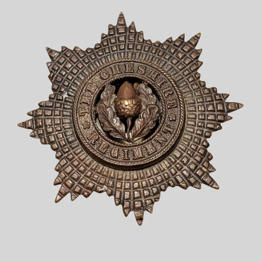 Cheshire Regiment Officer's Bronze Cap Badge Post 1922