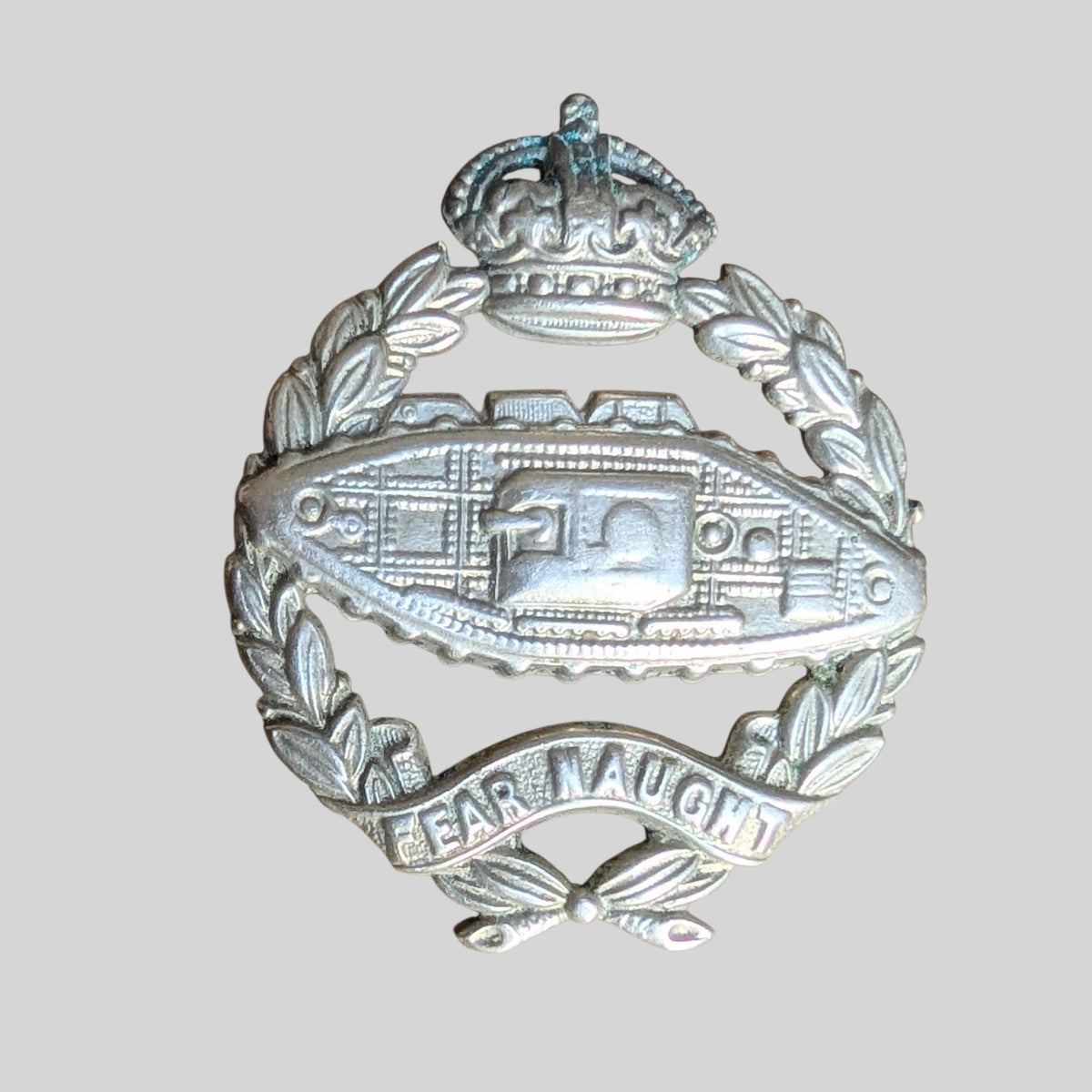Royal Tank Regiment White Metal KC Cap Badge