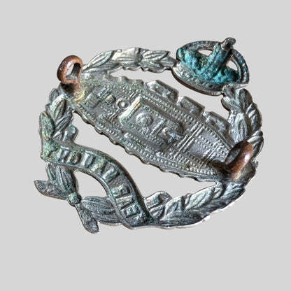 Royal Tank Regiment White Metal KC Cap Badge