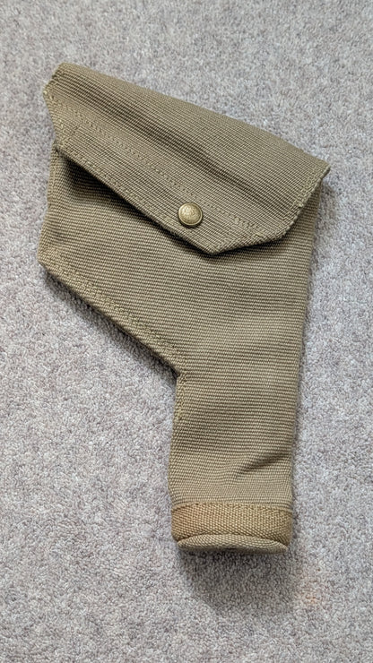 WW2 Dated British Army 1937 Pattern Webbing Pistol Holster & Ammo Pouch
