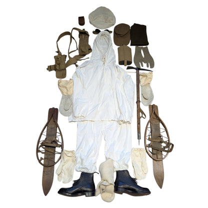 Fantastic WW2 British Army Ski Snow Commando Uniform Hat Webbing Equipment Set