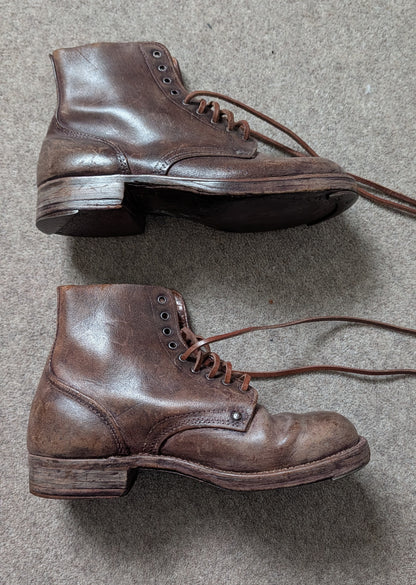 WW1 FRENCH ARMY M1912/16 BROWN ANKLE BOOTS Pair - Brodequins