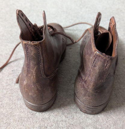 WW1 FRENCH ARMY M1912/16 BROWN ANKLE BOOTS Pair - Brodequins
