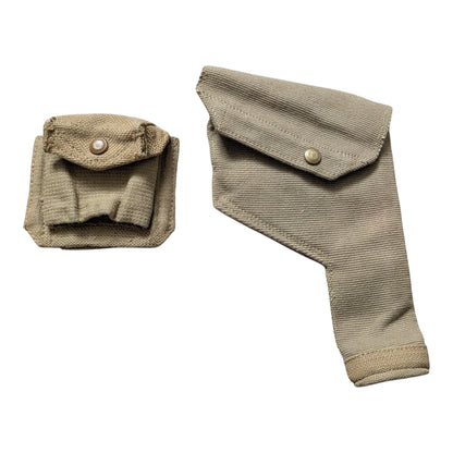 WW2 Dated British Army 1937 Pattern Webbing Pistol Holster & Ammo Pouch