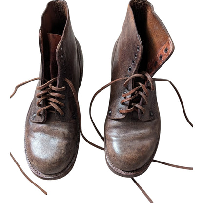 WW1 FRENCH ARMY M1912/16 BROWN ANKLE BOOTS Pair - Brodequins