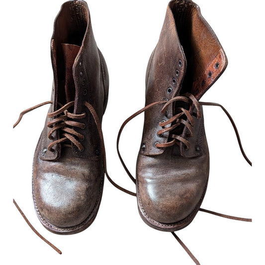 WW1 FRENCH ARMY M1912/16 BROWN ANKLE BOOTS Pair - Brodequins