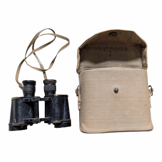 WW2 British Army MkIII Binoculars & 1943 Dated 37 Pattern Webbing Case