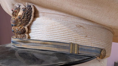 Original 1930s-40s Siamese (Thai) Senior Government Official Light Tan Visor Cap