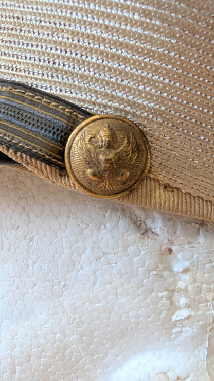 Original 1930s-40s Siamese (Thai) Senior Government Official Light Tan Visor Cap