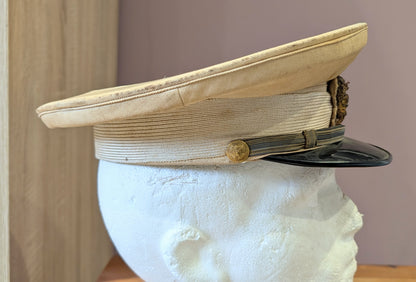 Original 1930s-40s Siamese (Thai) Senior Government Official Light Tan Visor Cap