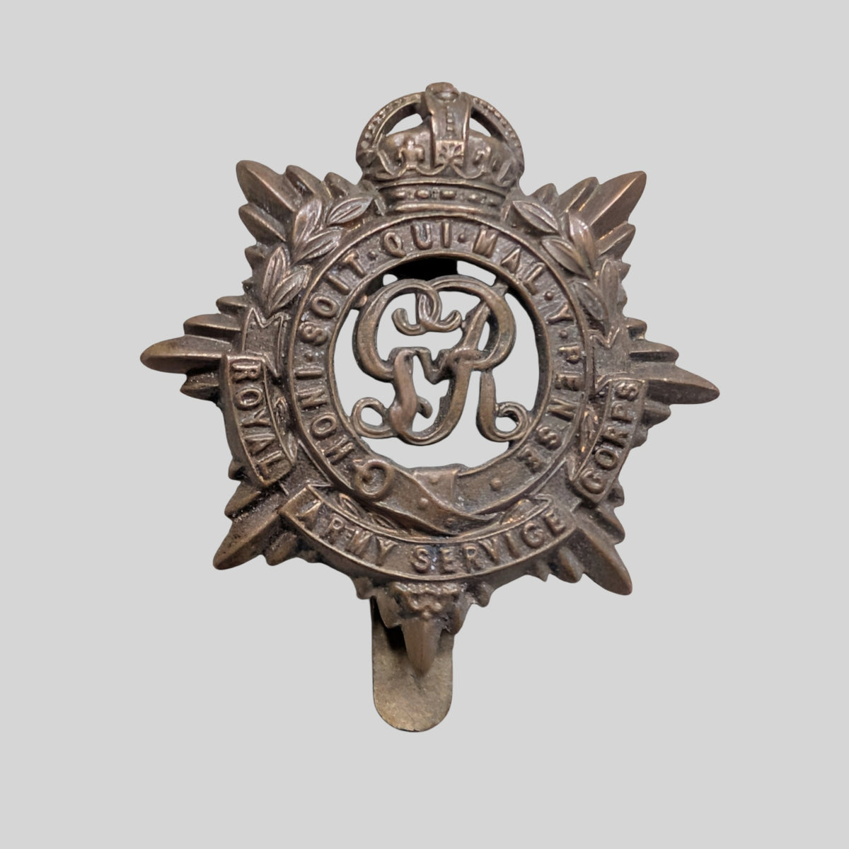Original Post-WW1 George V Royal Army Service Corps RASC Cap Badge