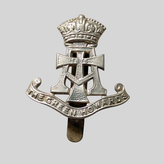 Green Howards White Metal Cap Badge 1950-58