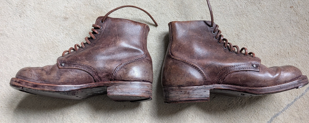 WW1 FRENCH ARMY M1912/16 BROWN ANKLE BOOTS Pair - Brodequins