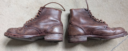 WW1 FRENCH ARMY M1912/16 BROWN ANKLE BOOTS Pair - Brodequins