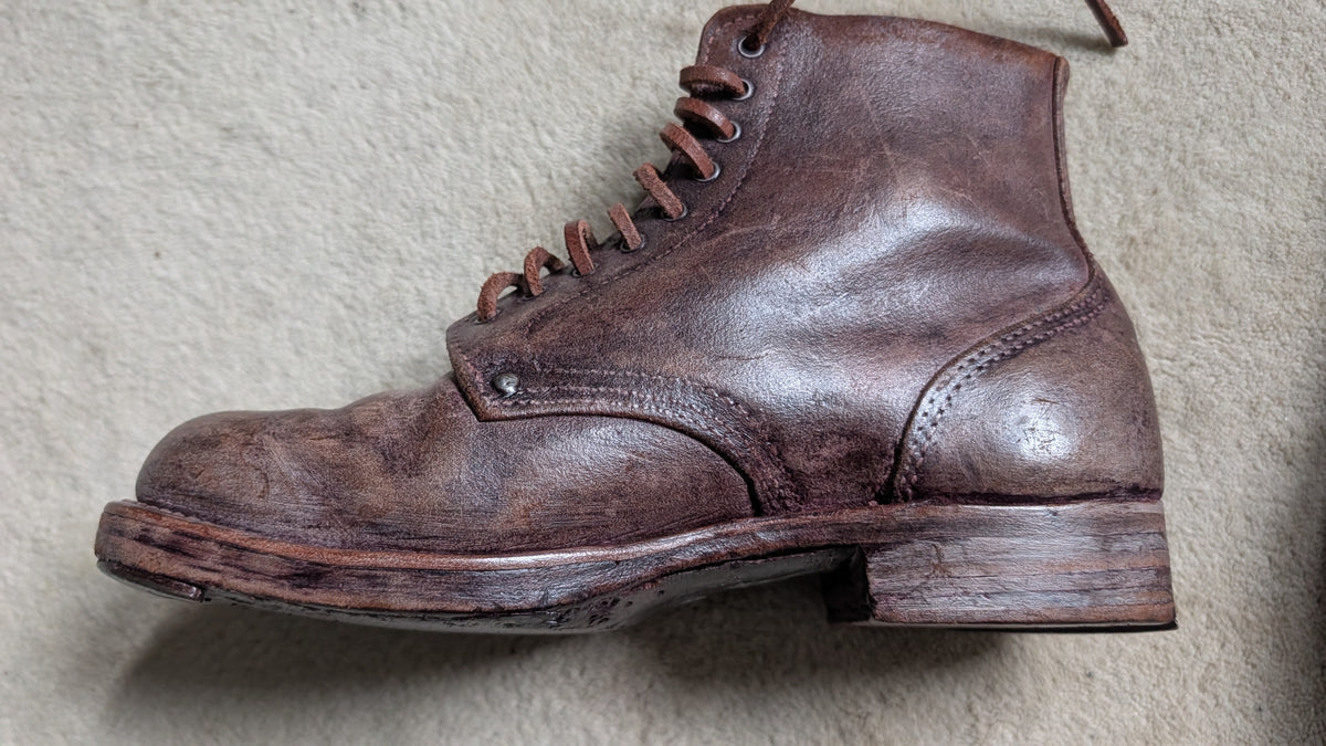 WW1 FRENCH ARMY M1912/16 BROWN ANKLE BOOTS Pair - Brodequins