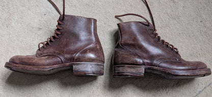 WW1 FRENCH ARMY M1912/16 BROWN ANKLE BOOTS Pair - Brodequins