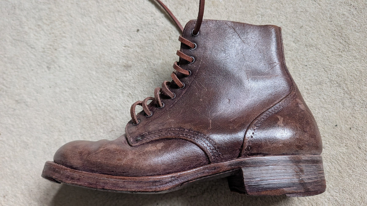 WW1 FRENCH ARMY M1912/16 BROWN ANKLE BOOTS Pair - Brodequins
