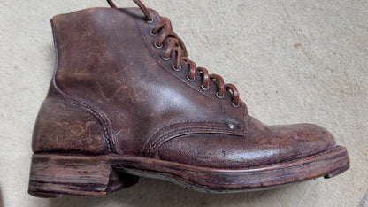 WW1 FRENCH ARMY M1912/16 BROWN ANKLE BOOTS Pair - Brodequins
