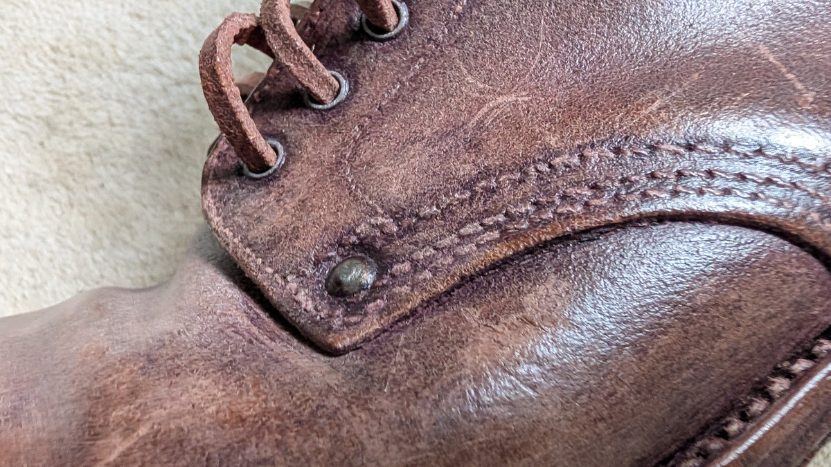 WW1 FRENCH ARMY M1912/16 BROWN ANKLE BOOTS Pair - Brodequins