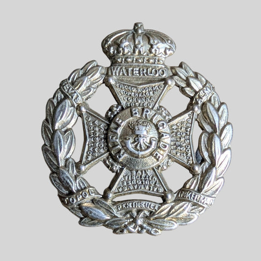 Victorian The Rifle Brigade White Metal Collar Badge